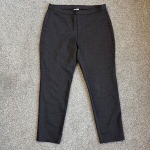 J. Jill Womens Ponte Slim Leg Trouser Pants Dark Brown Elastic Waist Size L